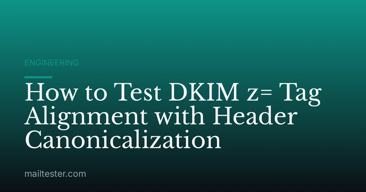How to Test DKIM z= Tag Alignment with Header Canonicalization