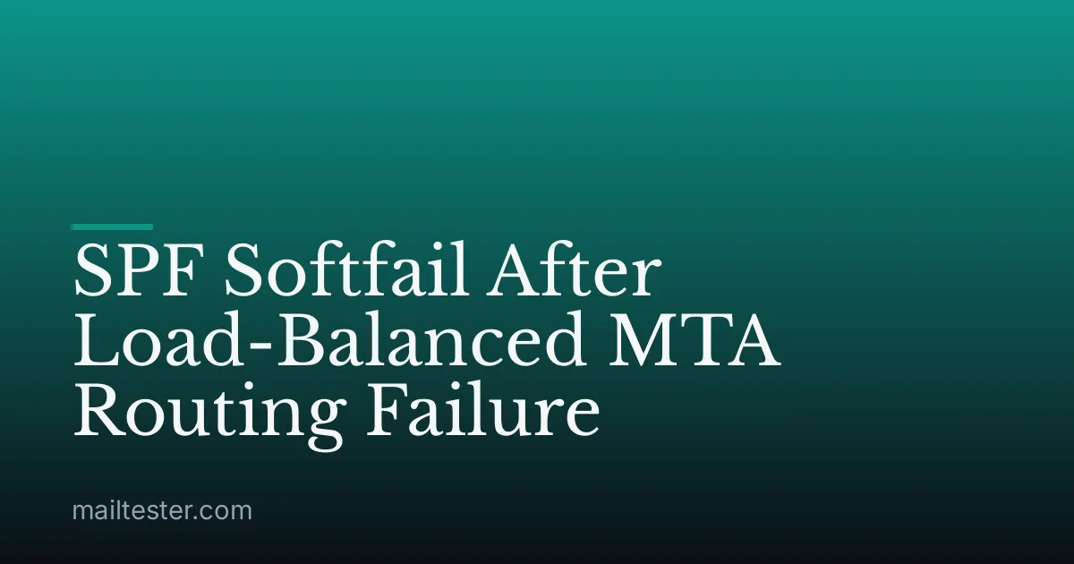 SPF Softfail After Load-Balanced MTA Routing Failure
