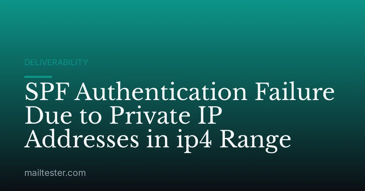 SPF Authentication Failure Due to Private IP Addresses in ip4 Range