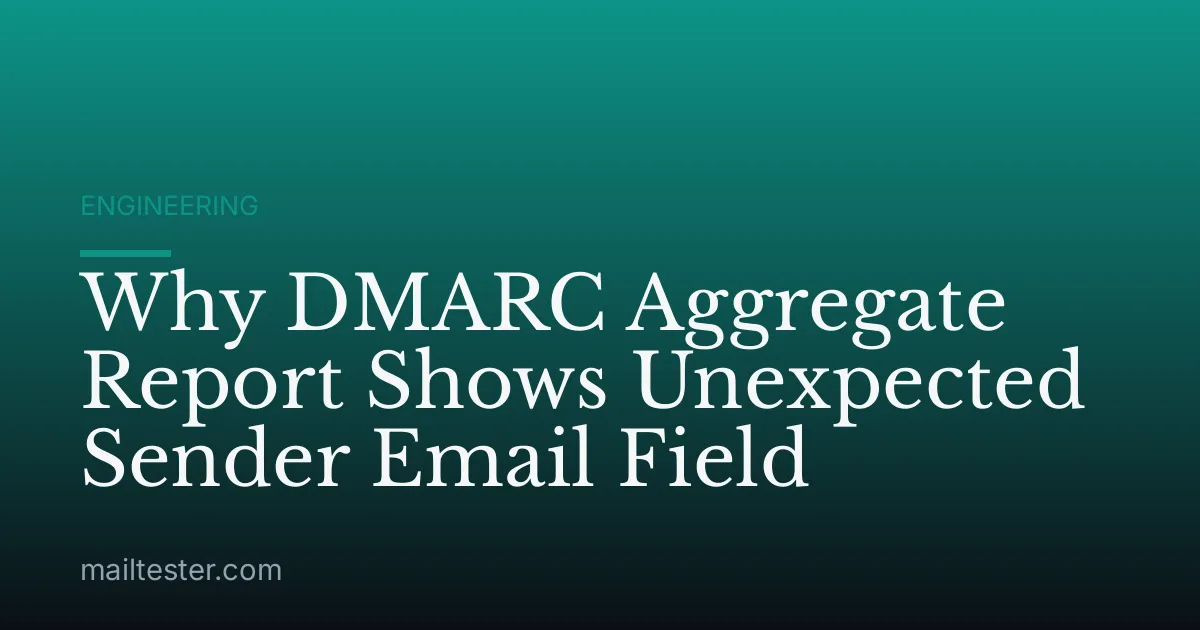 Why DMARC Aggregate Report Shows Unexpected Sender Email Field