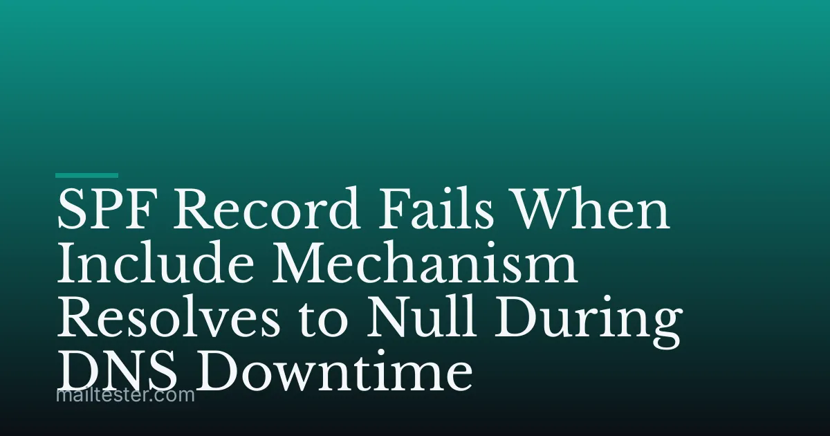 SPF Record Fails When Include Mechanism Resolves to Null During DNS Downtime