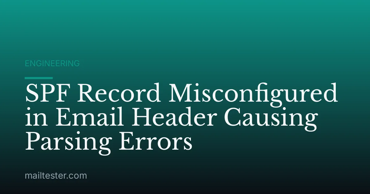 SPF Record Misconfigured in Email Header Causing Parsing Errors