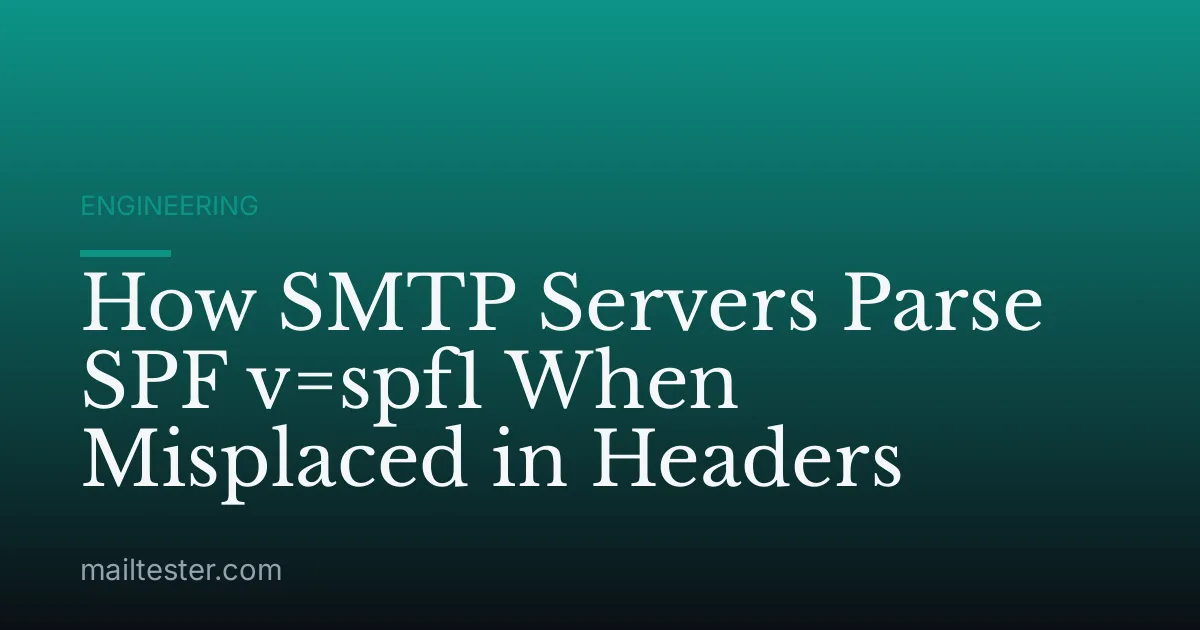 How SMTP Servers Parse SPF v=spf1 When Misplaced in Headers