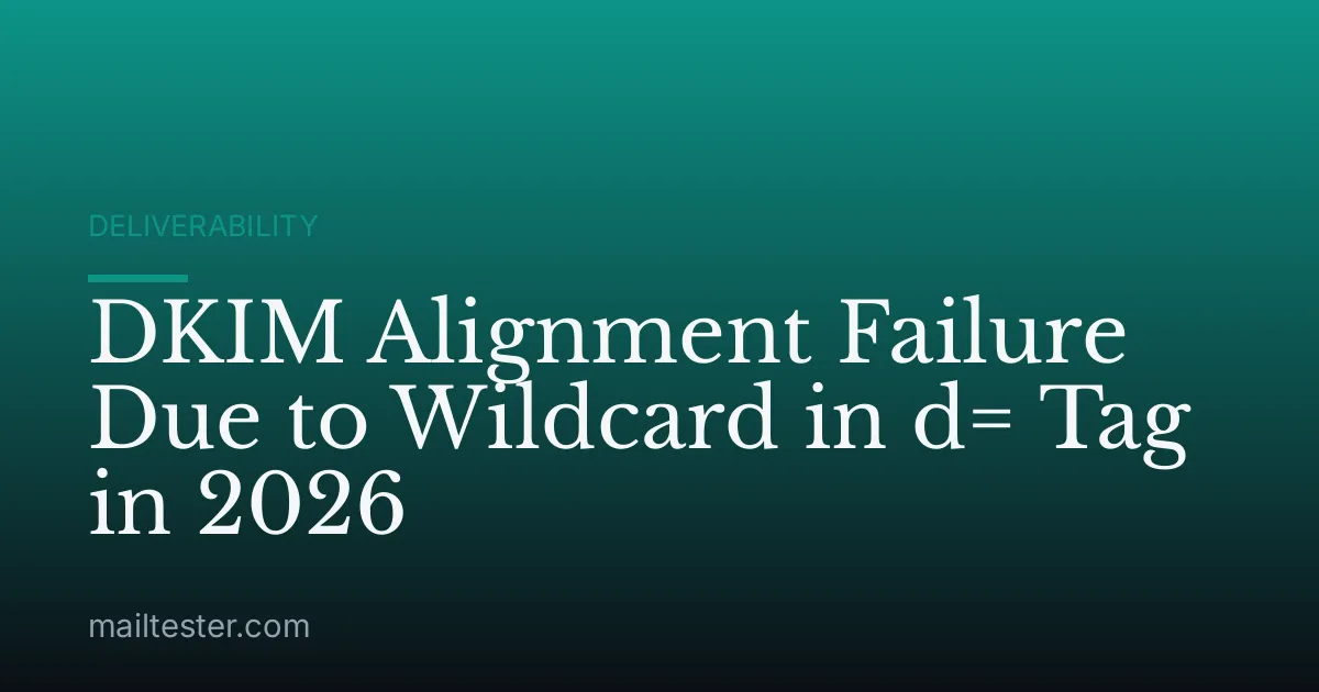 DKIM Alignment Failure Due to Wildcard in d= Tag in 2026