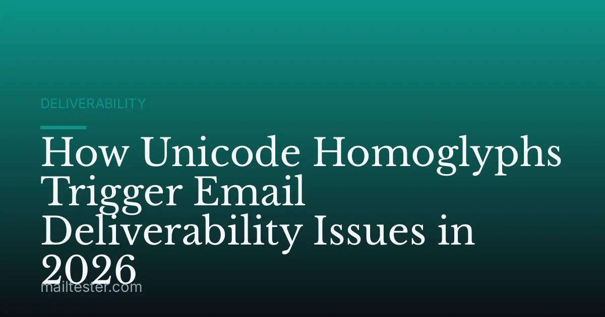 How Unicode Homoglyphs Trigger Email Deliverability Issues in 2026