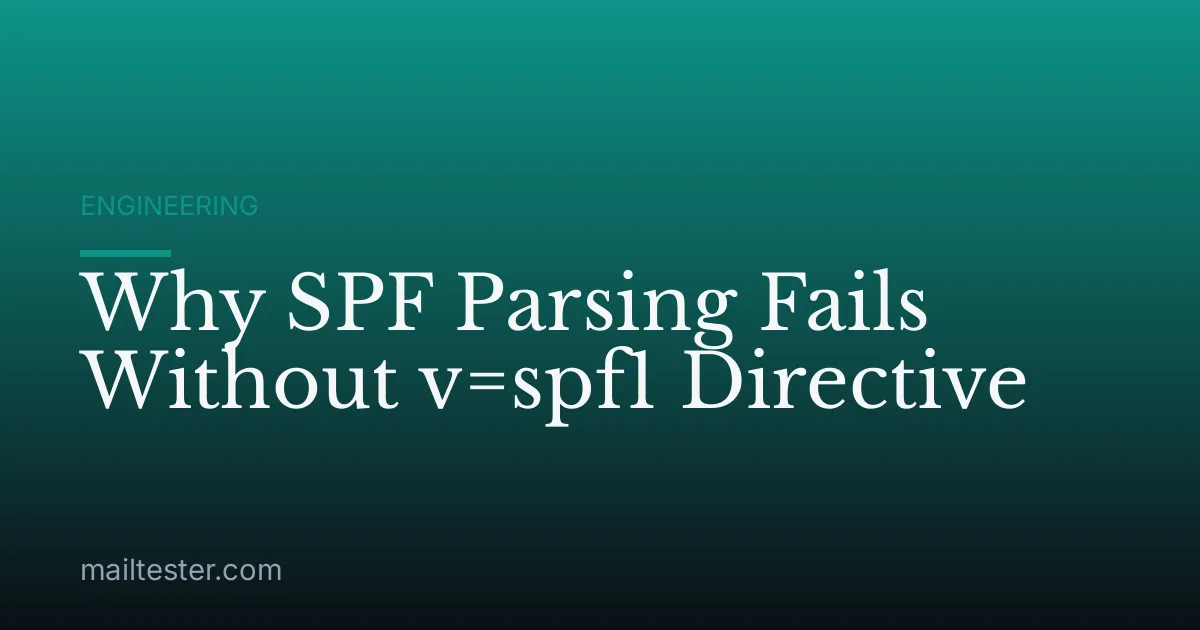 Why SPF Parsing Fails Without v=spf1 Directive