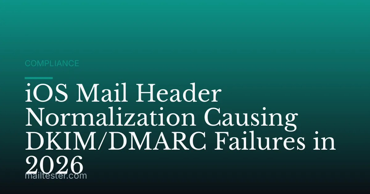 iOS Mail Header Normalization Causing DKIM/DMARC Failures in 2026