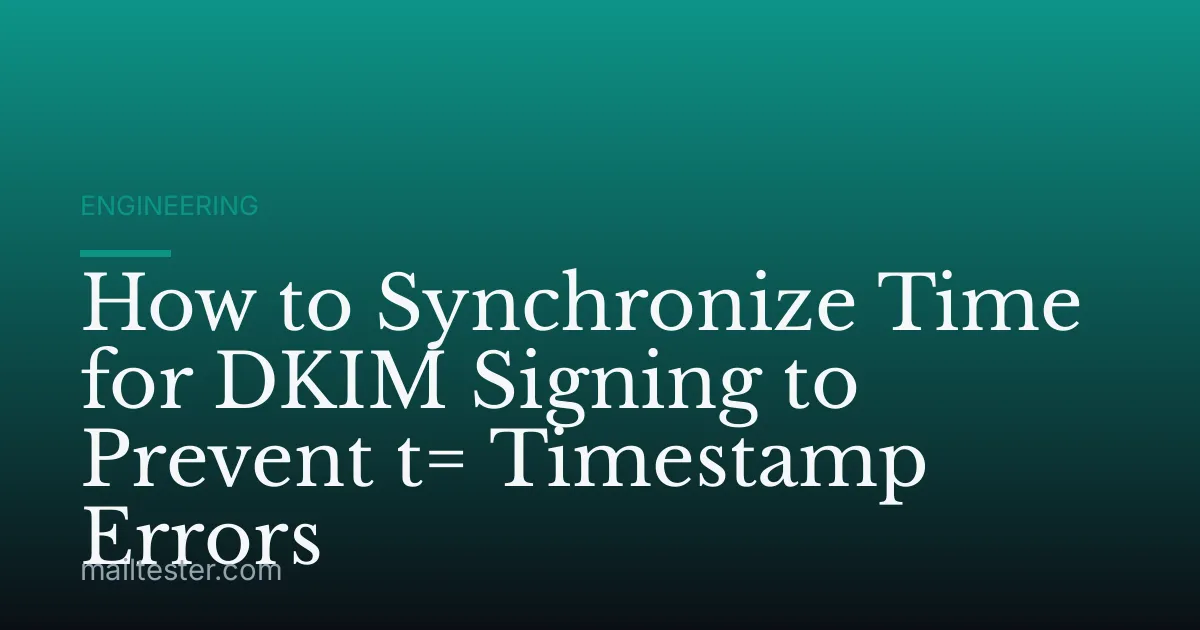 How to Synchronize Time for DKIM Signing to Prevent t= Timestamp Errors