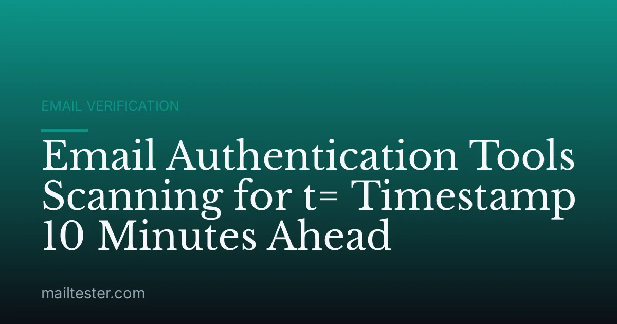 Email Authentication Tools Scanning for t= Timestamp 10 Minutes Ahead