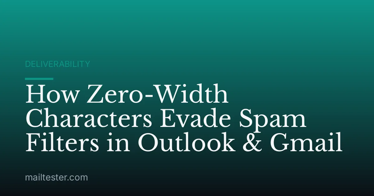 How Zero-Width Characters Evade Spam Filters in Outlook & Gmail