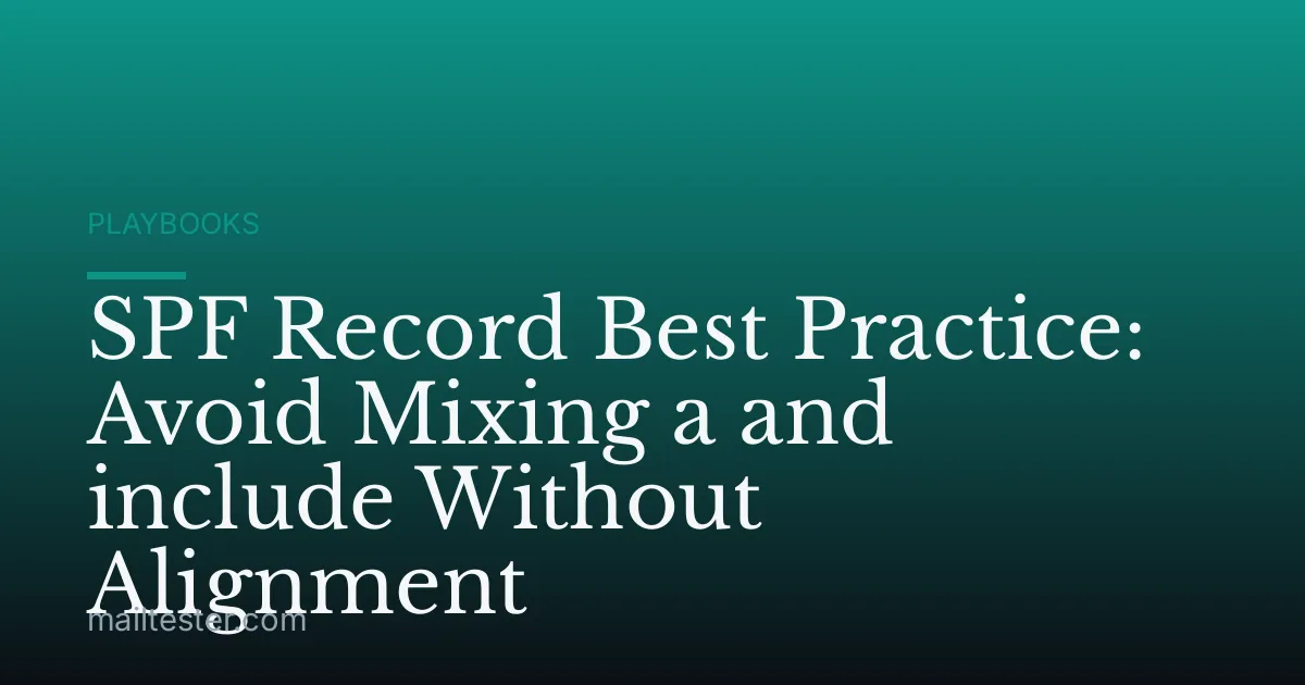 SPF Record Best Practice: Avoid Mixing a and include Without Alignment