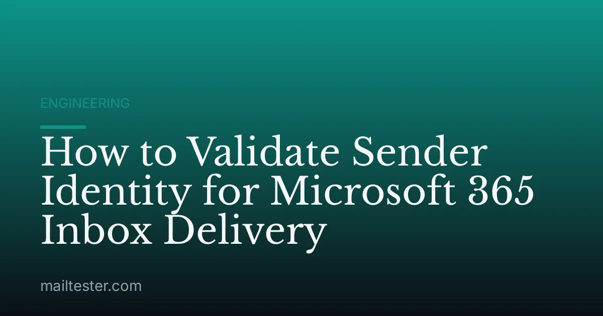 How to Validate Sender Identity for Microsoft 365 Inbox Delivery