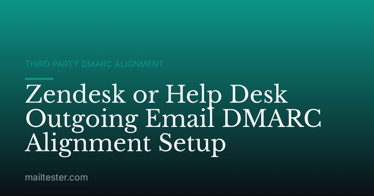 Zendesk or Help Desk Outgoing Email DMARC Alignment Setup