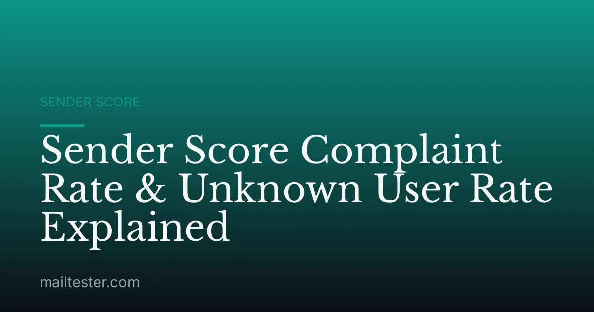 Sender Score Complaint Rate & Unknown User Rate Explained