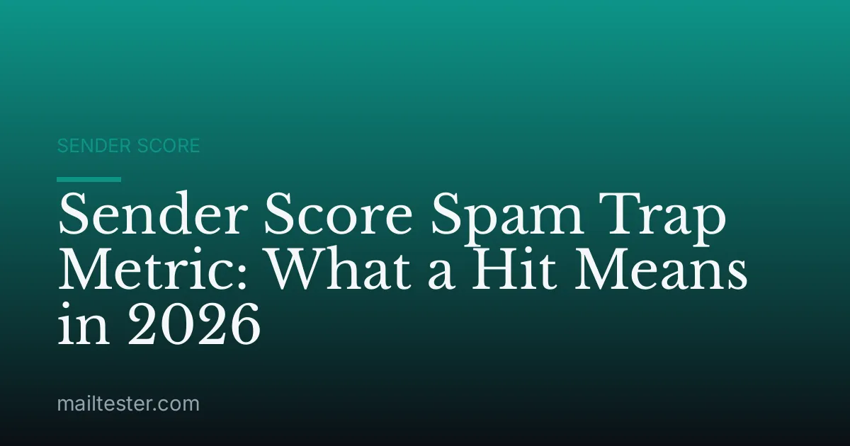 Sender Score Spam Trap Metric: What a Hit Means in 2026