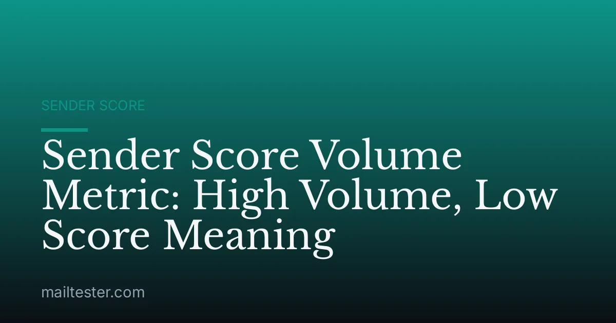Sender Score Volume Metric: High Volume, Low Score Meaning