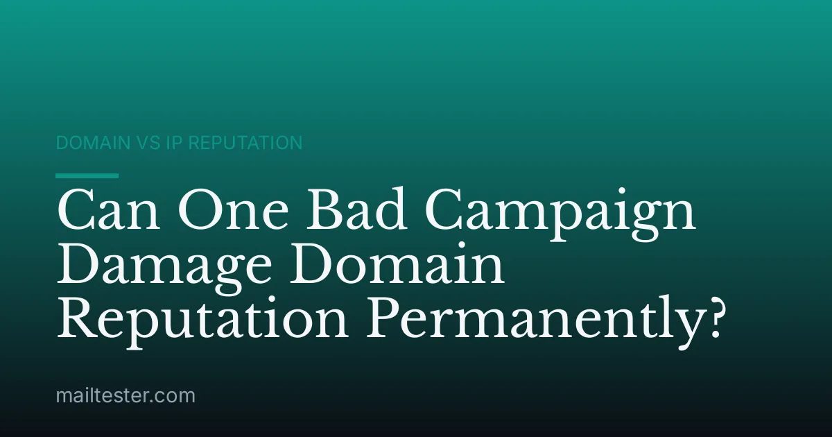 Can One Bad Campaign Damage Domain Reputation Permanently?