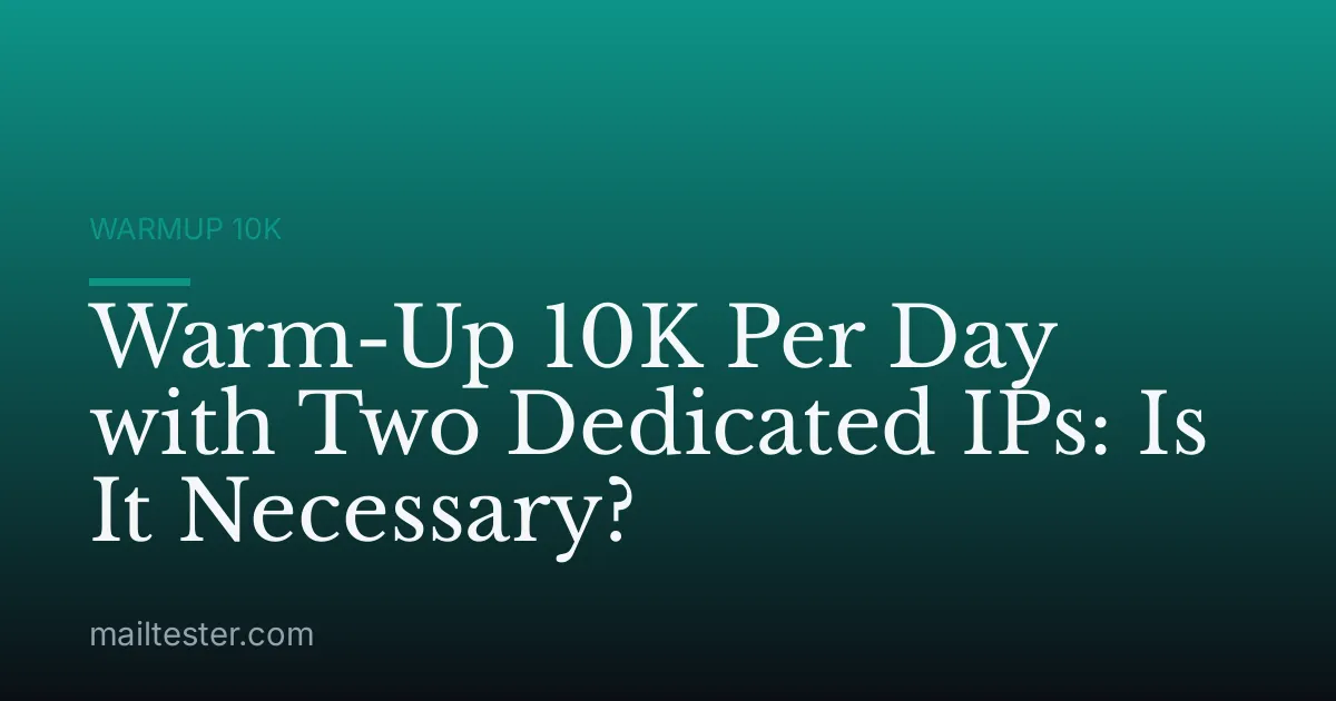 Warm-Up 10K Per Day with Two Dedicated IPs: Is It Necessary?