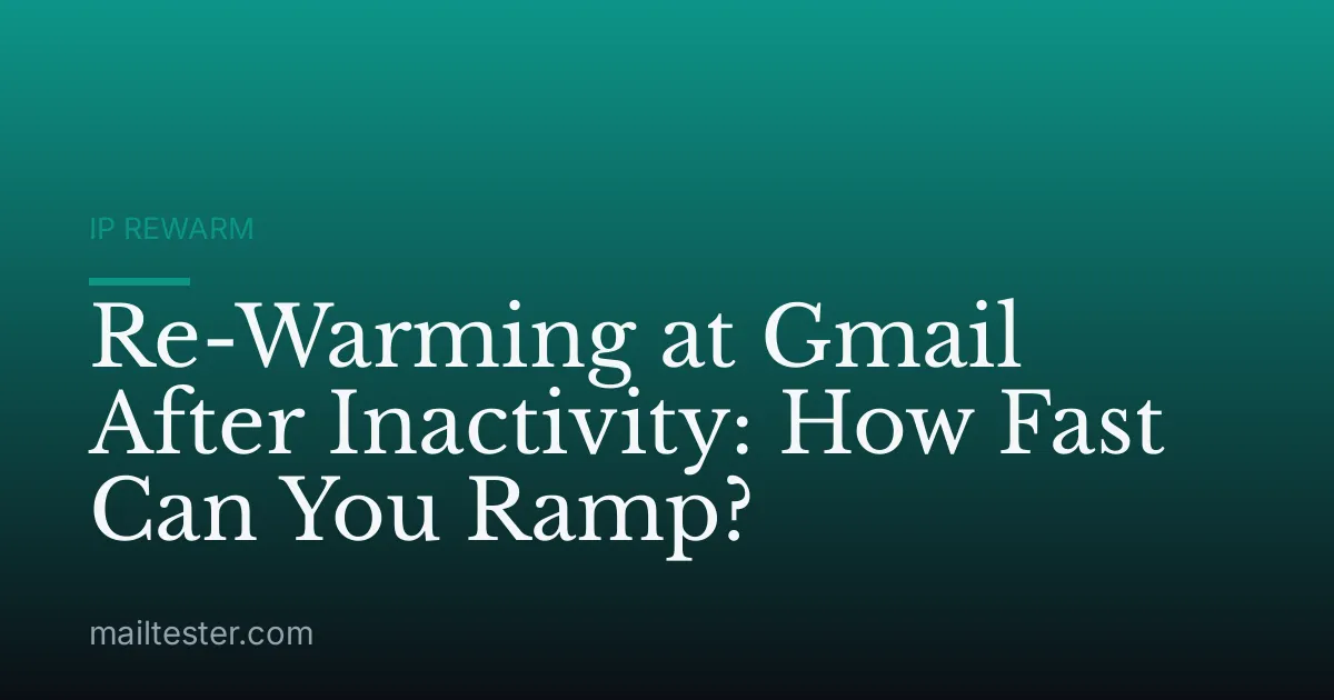 Re-Warming at Gmail After Inactivity: How Fast Can You Ramp?