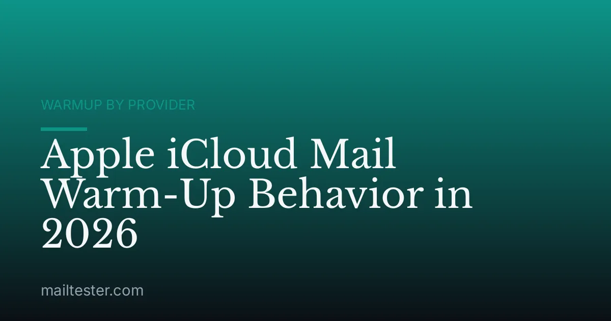Apple iCloud Mail Warm-Up Behavior in 2026