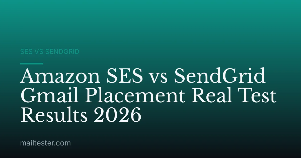 Amazon SES vs SendGrid Gmail Placement Real Test Results 2026