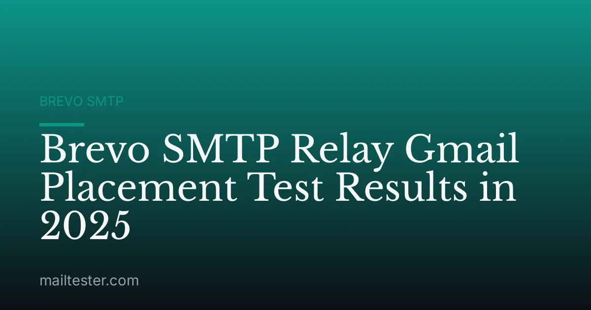 Brevo SMTP Relay Gmail Placement Test Results in 2025