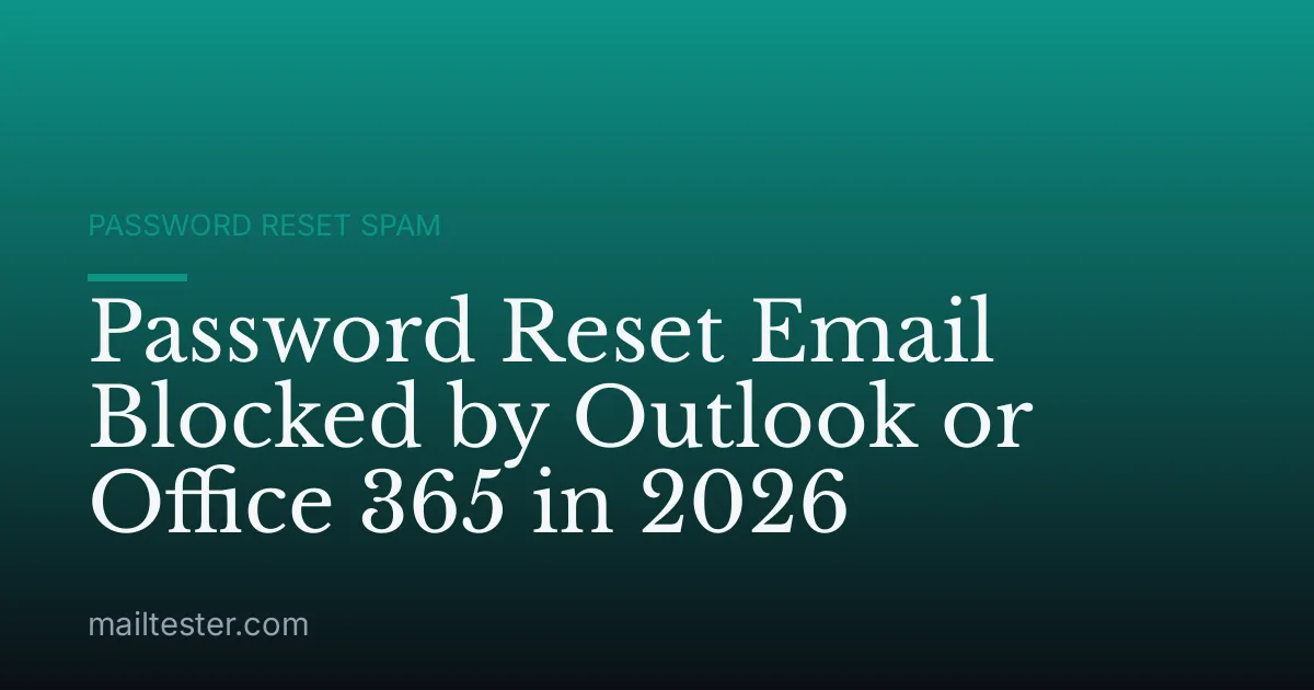 Password Reset Email Blocked by Outlook or Office 365 in 2026
