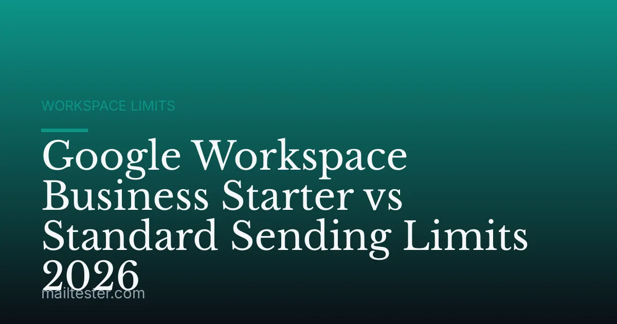 Google Workspace Business Starter vs Standard Sending Limits 2026