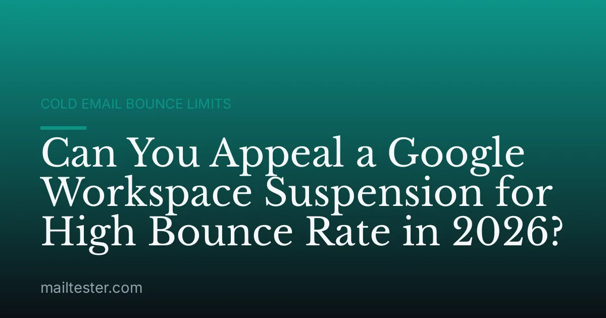 Can You Appeal a Google Workspace Suspension for High Bounce Rate in 2026?