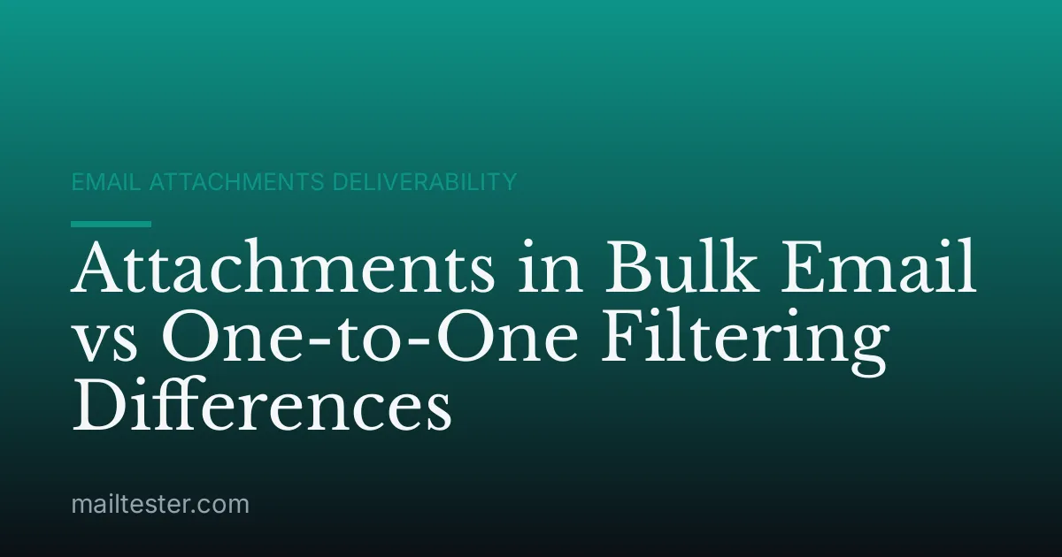 Attachments in Bulk Email vs One-to-One Filtering Differences