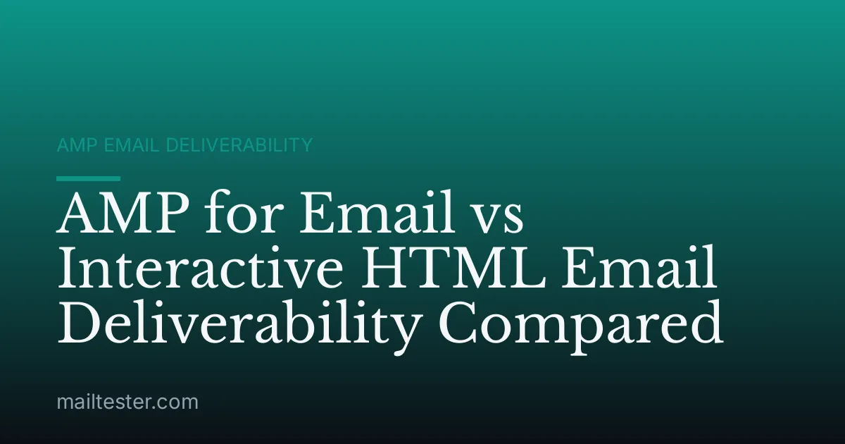 AMP for Email vs Interactive HTML Email Deliverability Compared