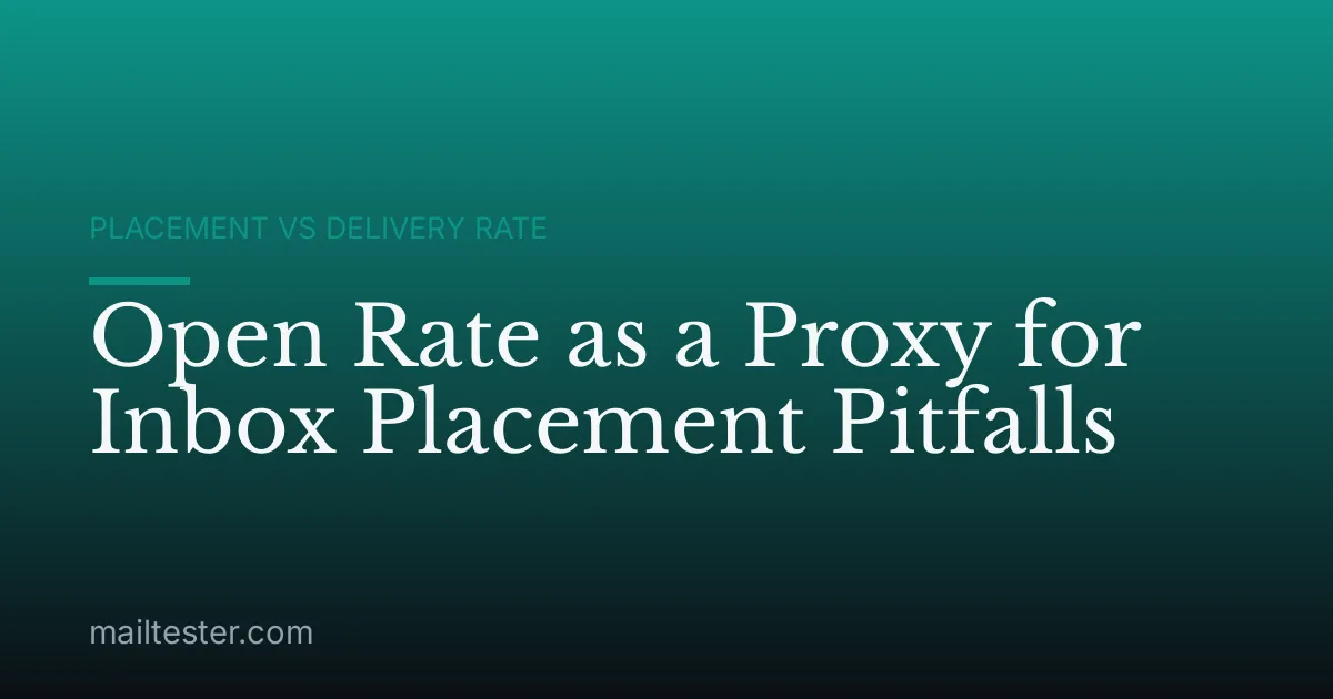 Open Rate as a Proxy for Inbox Placement Pitfalls