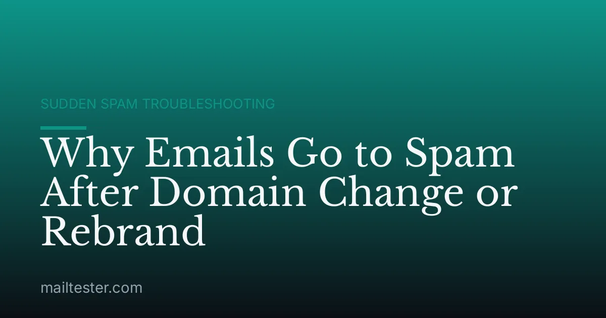 Why Emails Go to Spam After Domain Change or Rebrand