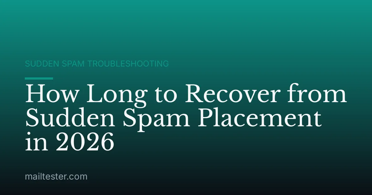 How Long to Recover from Sudden Spam Placement in 2026