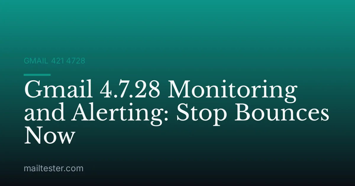 Gmail 4.7.28 Monitoring and Alerting: Stop Bounces Now