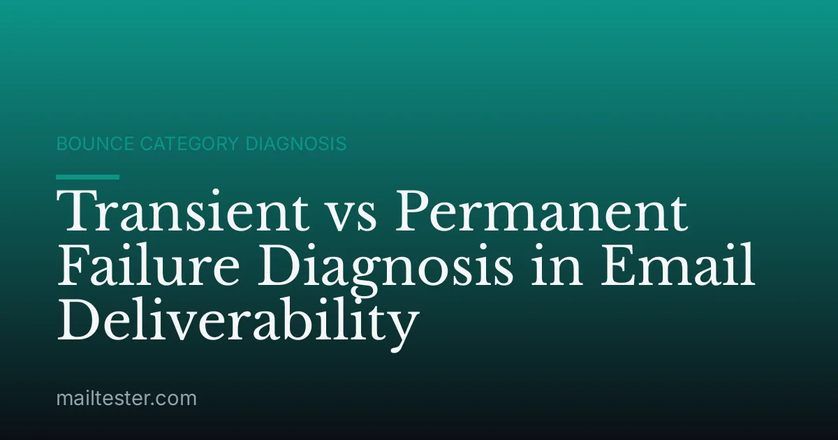 Transient vs Permanent Failure Diagnosis in Email Deliverability
