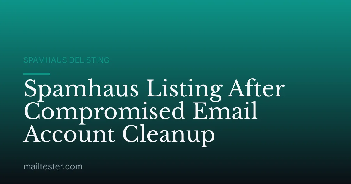 Spamhaus Listing After Compromised Email Account Cleanup
