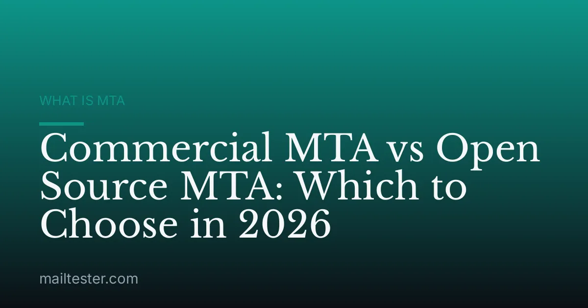Commercial MTA vs Open Source MTA: Which to Choose in 2026