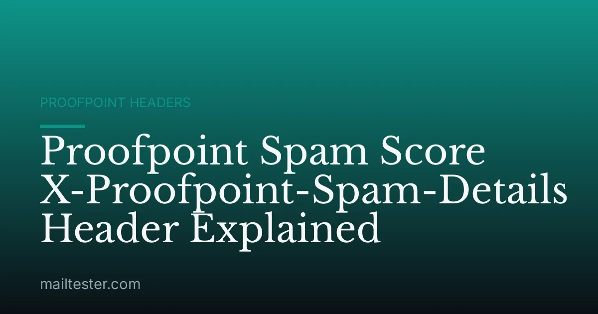 Proofpoint Spam Score X-Proofpoint-Spam-Details Header Explained