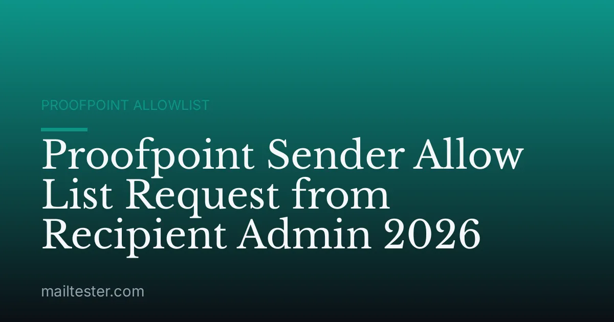 Proofpoint Sender Allow List Request from Recipient Admin 2026