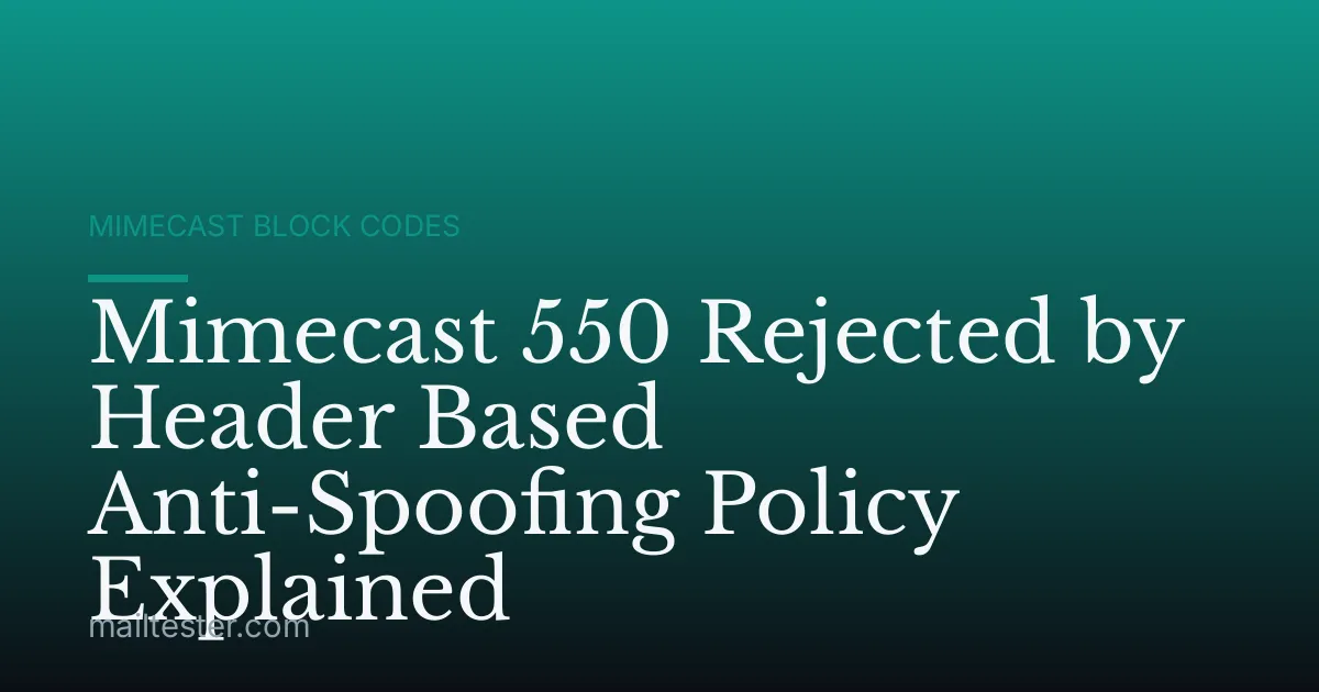 Mimecast 550 Rejected by Header Based Anti-Spoofing Policy Explained