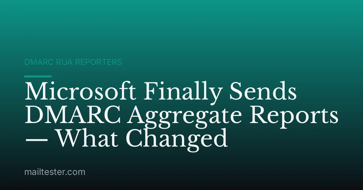 Microsoft Finally Sends DMARC Aggregate Reports — What Changed