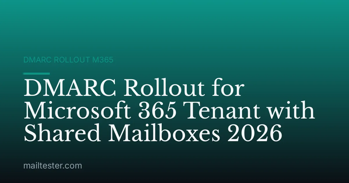 DMARC Rollout for Microsoft 365 Tenant with Shared Mailboxes 2026