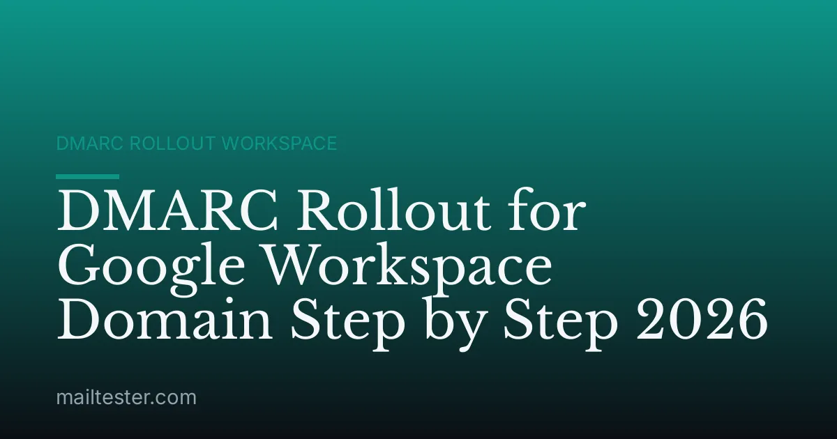DMARC Rollout for Google Workspace Domain Step by Step 2026