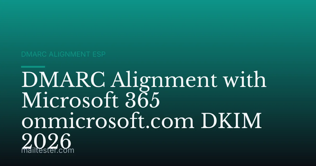 DMARC Alignment with Microsoft 365 onmicrosoft.com DKIM 2026
