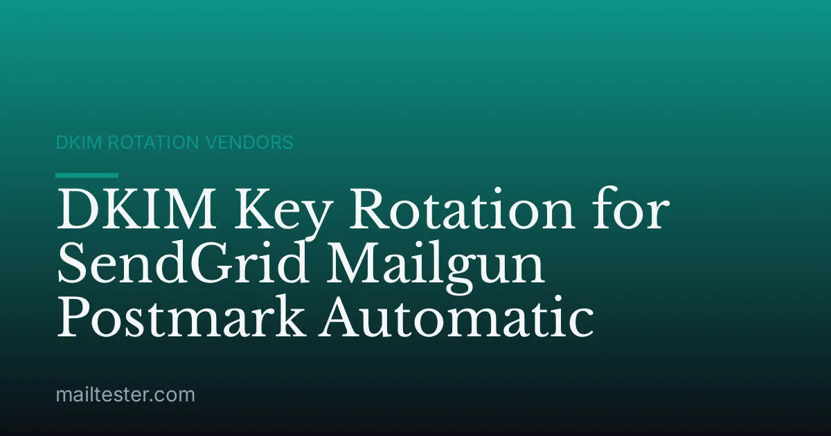 DKIM Key Rotation for SendGrid Mailgun Postmark Automatic