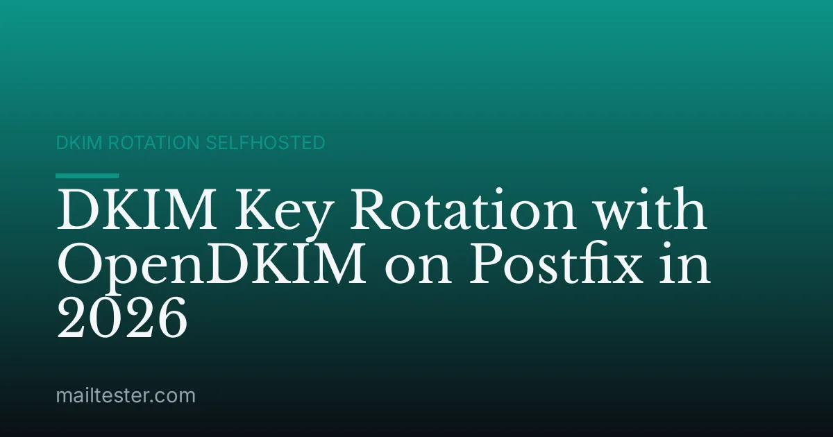 DKIM Key Rotation with OpenDKIM on Postfix in 2026