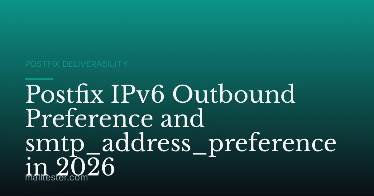 Postfix IPv6 Outbound Preference and smtp_address_preference in 2026