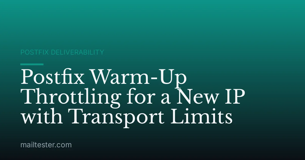 Postfix Warm-Up Throttling for a New IP with Transport Limits