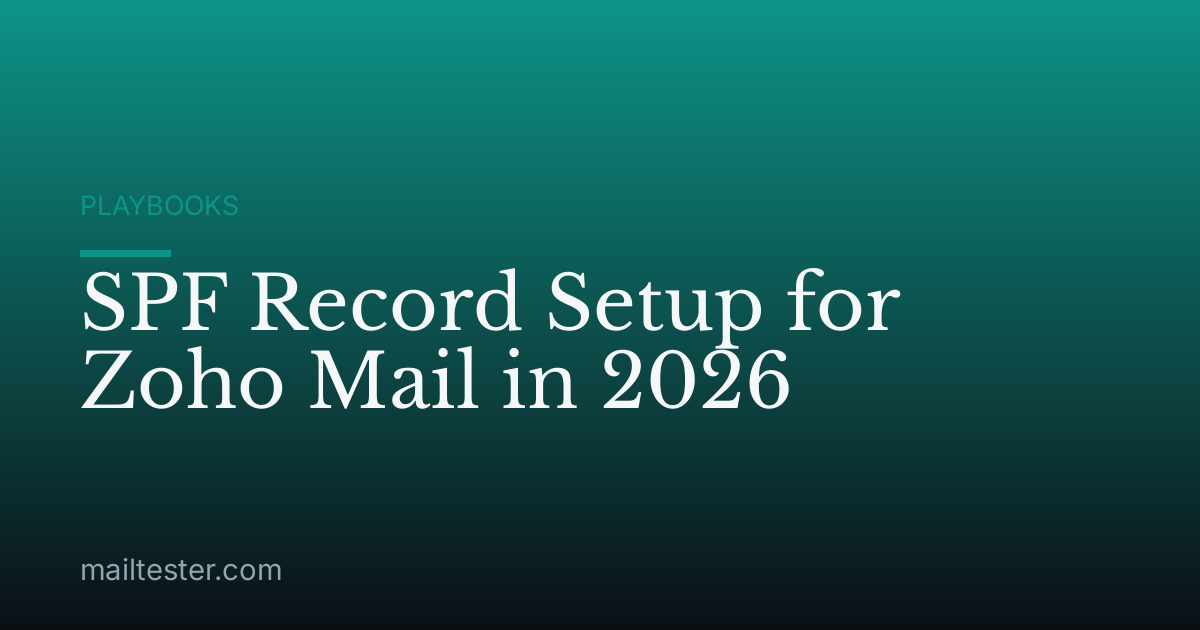 SPF Record Setup for Zoho Mail in 2026